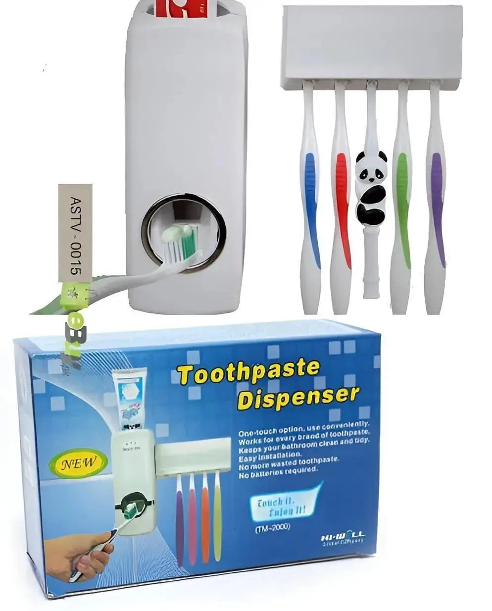 Toothpaste Dispenser With 5 Toothbrush Holder