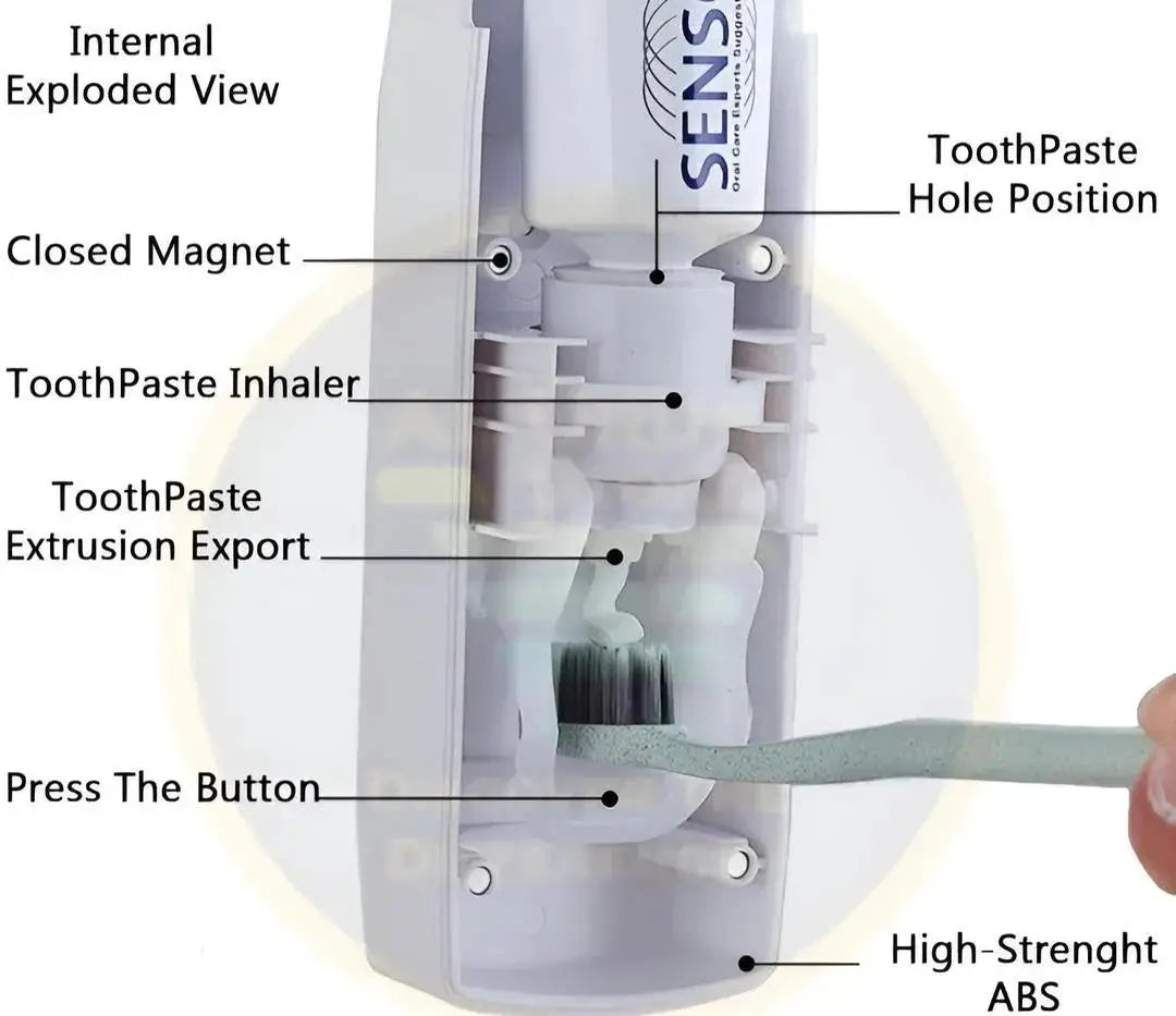 Toothpaste Dispenser With 5 Toothbrush Holder