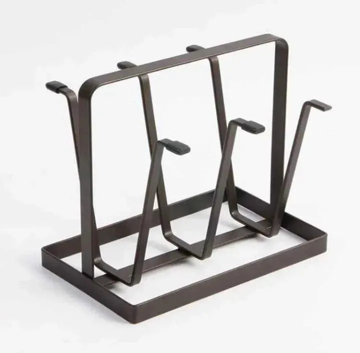 Black Kitchen Glass Holder with 6 Hooks