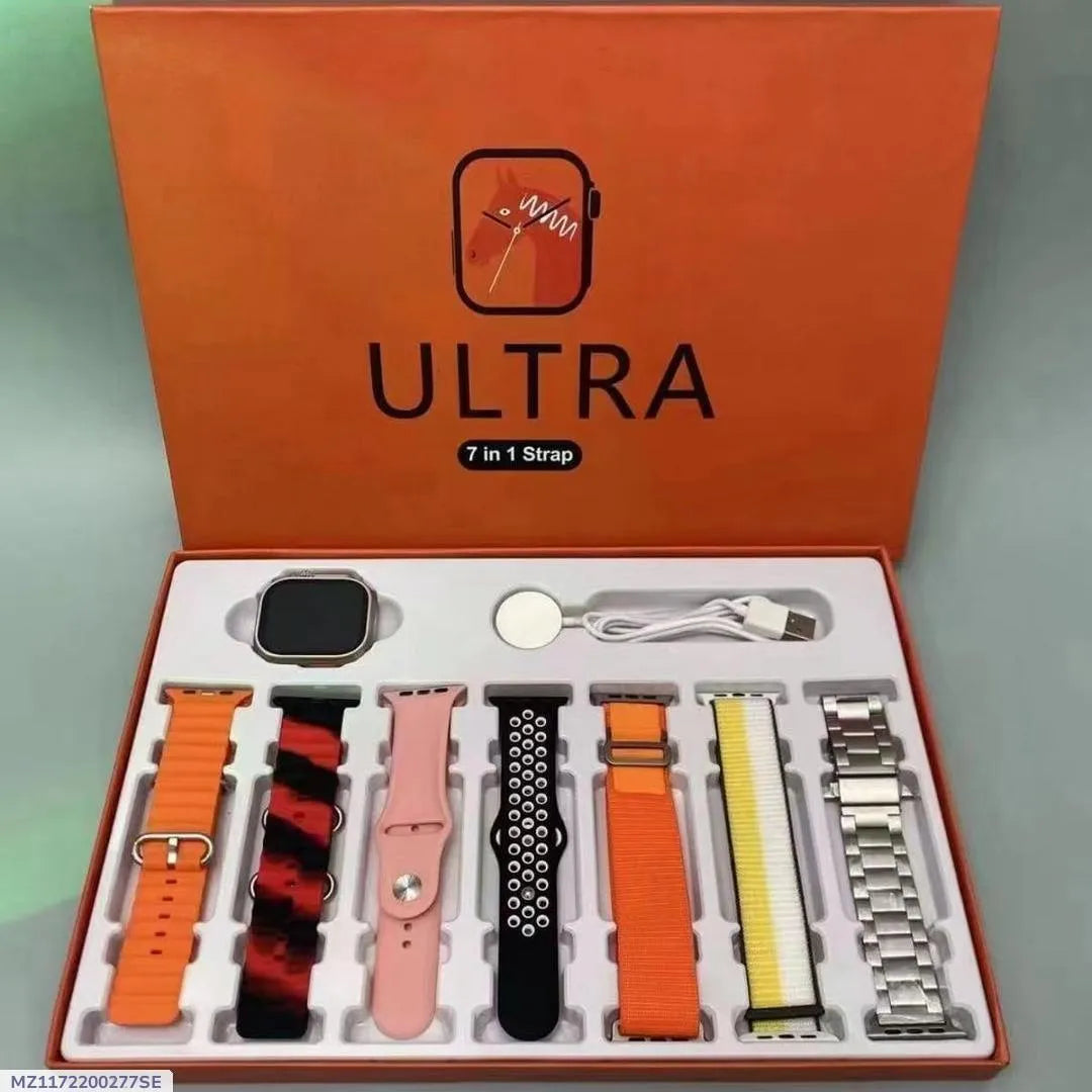 Ultra Smart Watch with 7 Straps for Men