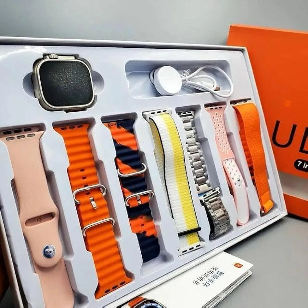 Ultra Smart Watch with 7 Straps for Men