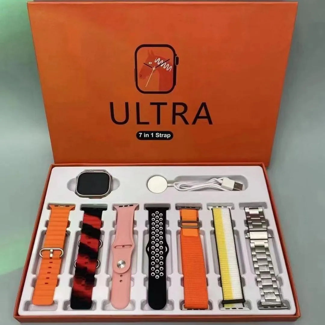 Ultra Smart Watch with 7 Straps for Men