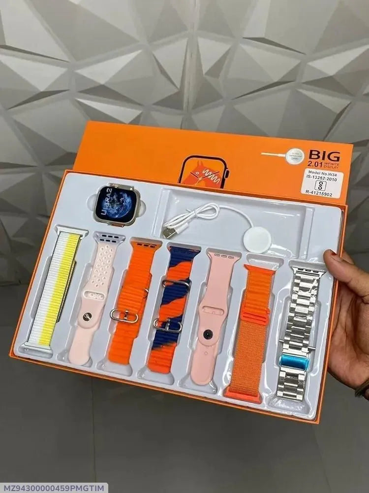 Ultra Smart Watch with 7 Straps for Men