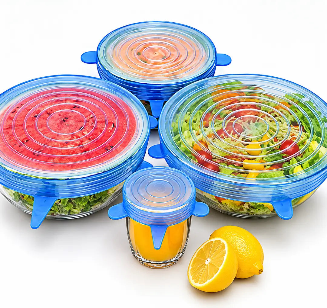 6 Pcs Kitchen Silicone Stretch Lids – Reusable Food Covers