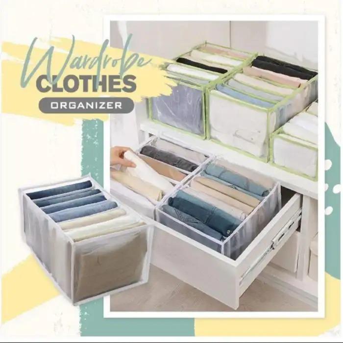 7 Compartment Jeans Organizer Gray Foldable Storage